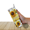 1. Sunflower butterfly tumbler. Yellow & brown floral mug. Rustic farmhouse tea cup. Designed and mailed from Lapeer Michigan
